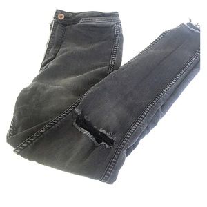 Black stretch destroyed pants